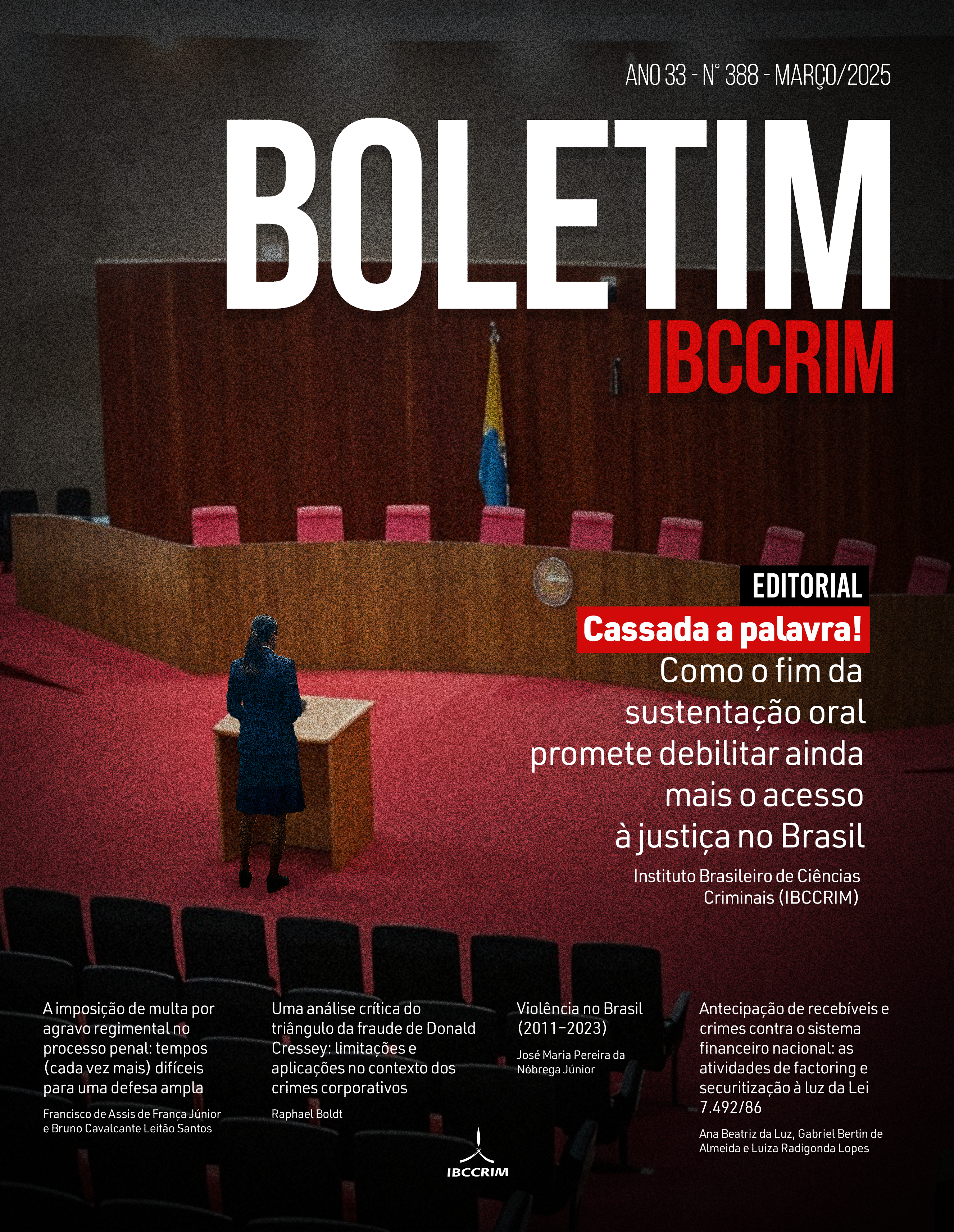 					Visualizar v. 33 n. 388 (2025): Boletim IBCCRIM - Março 
				