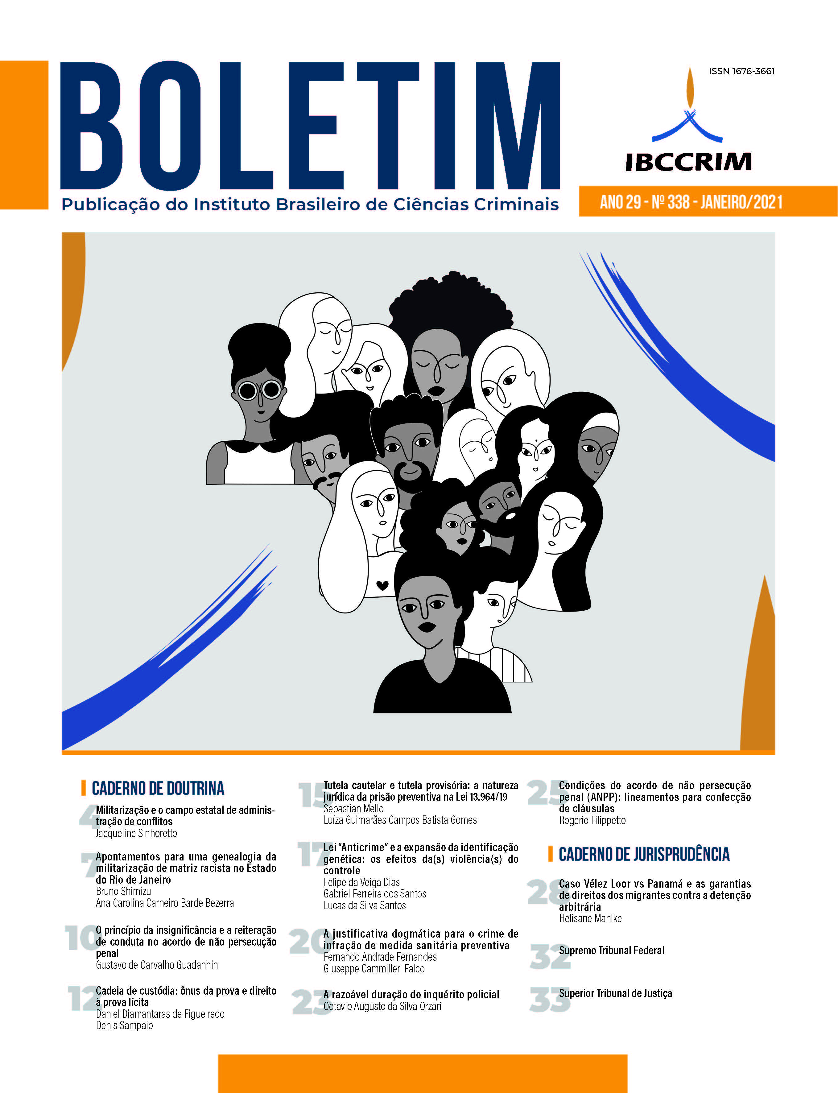 					Ver Vol. 29 Núm. 338 (2021): Boletim IBCCRIM - Janeiro
				